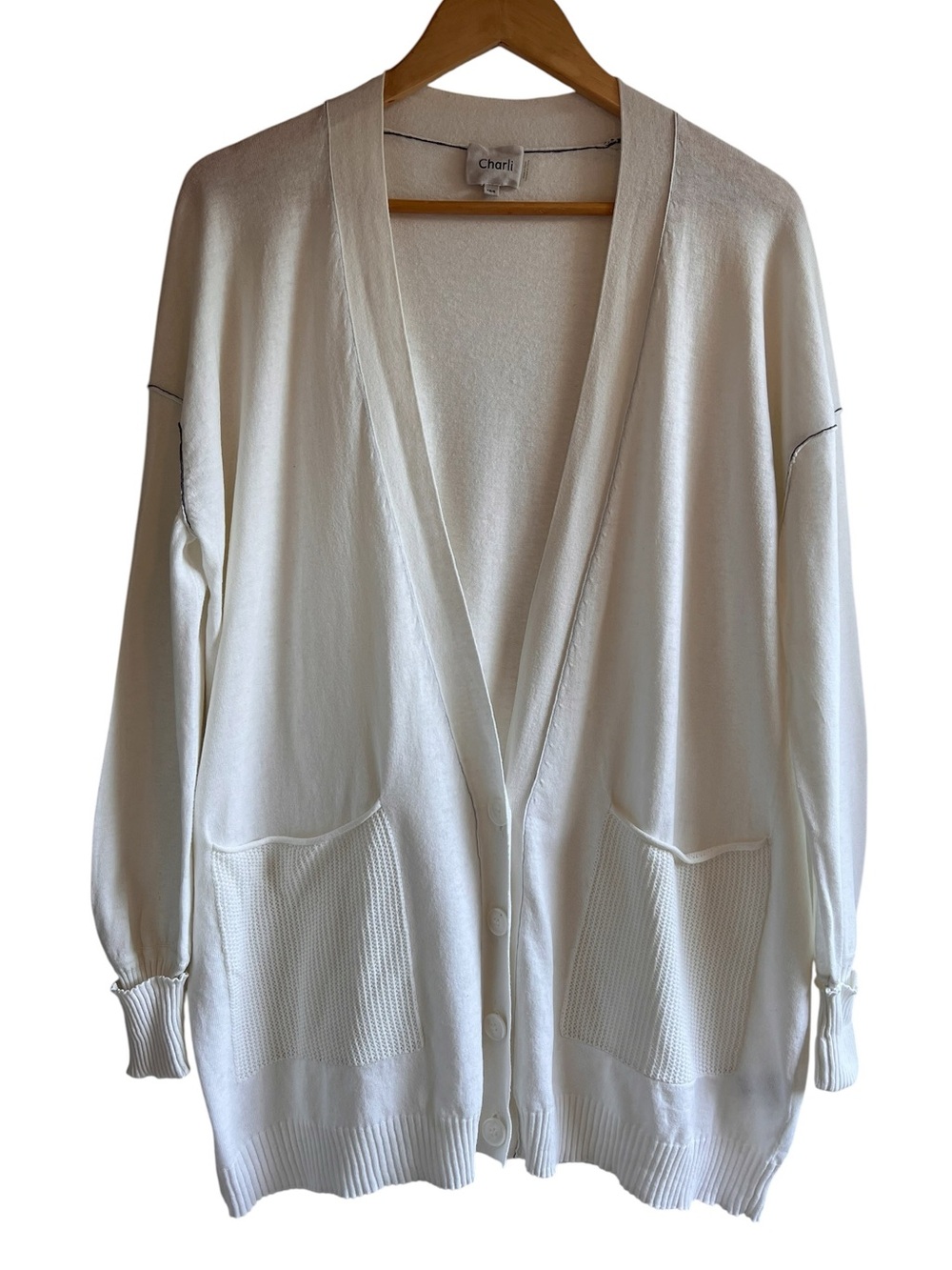 Charlii oversized cotton lightweight button front cardigan excellent condition